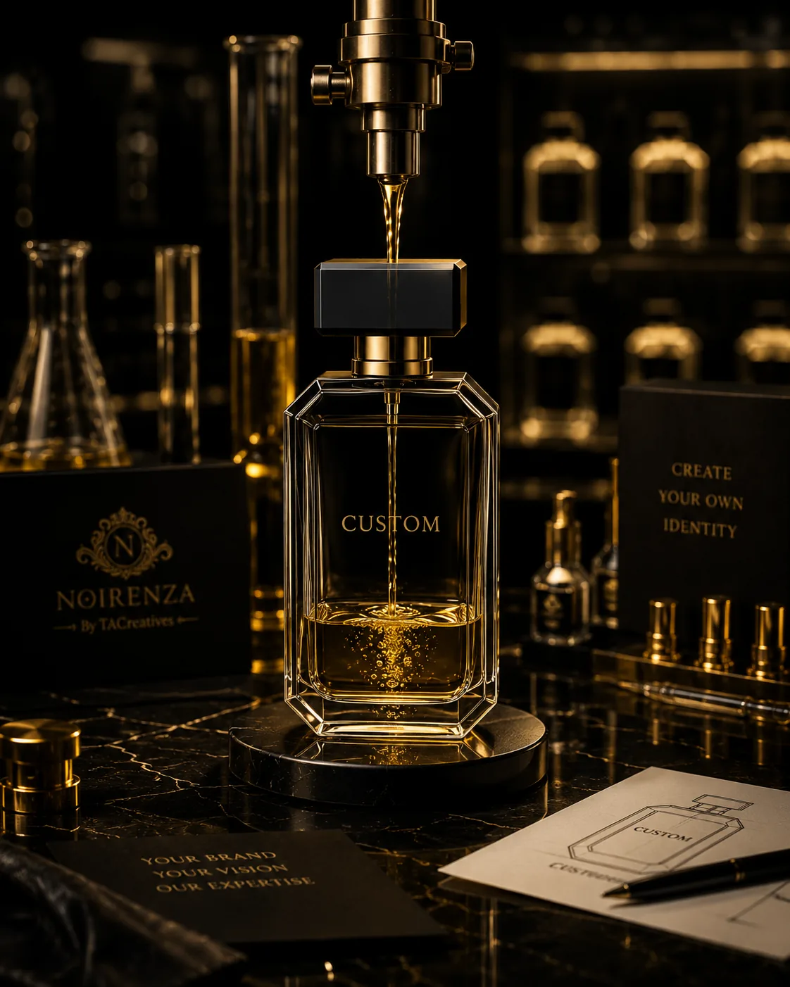 Custom perfume bottle filling